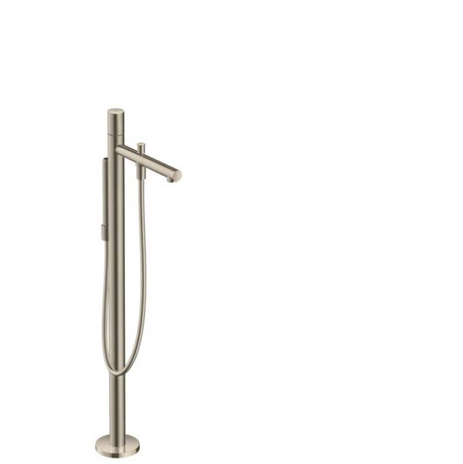 Axor Uno Freestanding Tub Filler Trim with Zero Handle and 1.75 GPM Handshower in Brushed Nickel