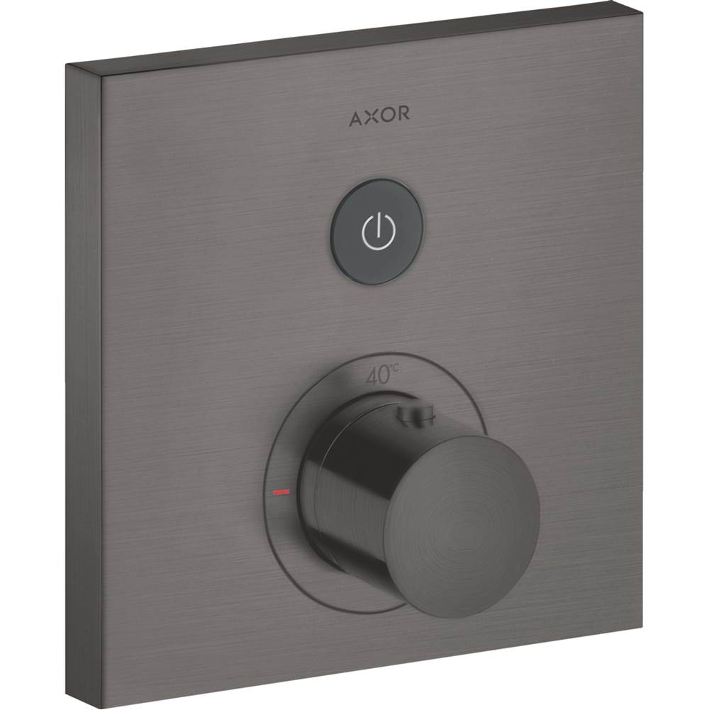 Axor ShowerSelect Thermostatic Trim Square for 1 Function in Brushed Black Chrome