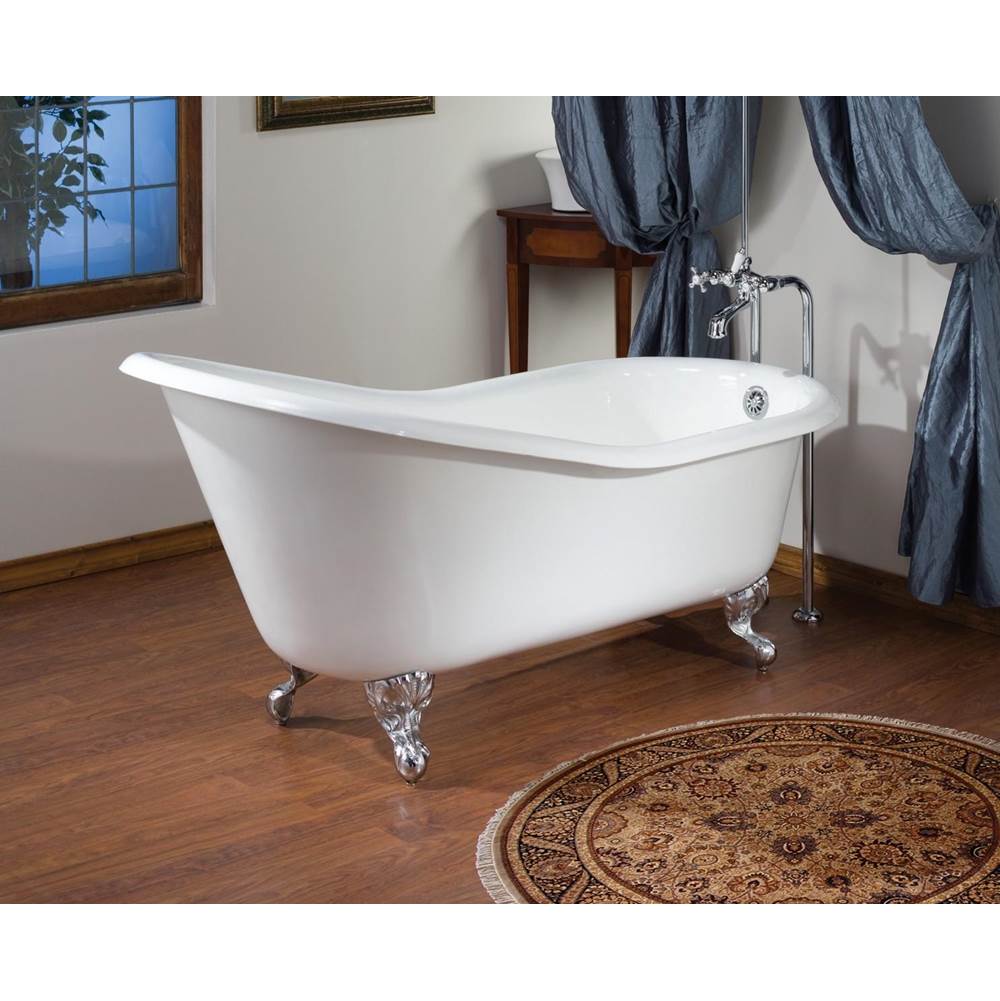 Cheviot Products 5100 SERIES Extra-Tall Free-Standing Tub Filler with Stop Valves - Lever Handles - Porcelain Accents