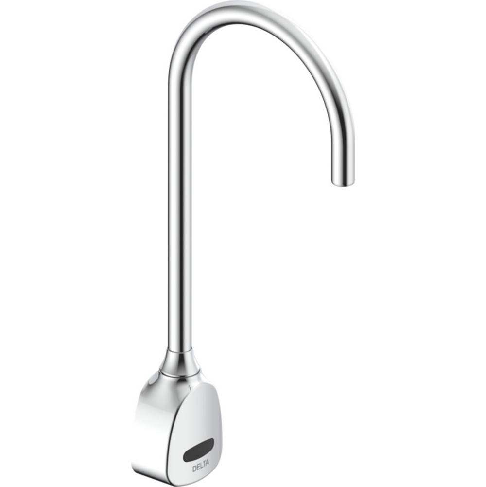Delta Commercial Commercial 1500T Series: Hardwire Electronic Wall Mount Basin Faucet with Gooseneck Spout