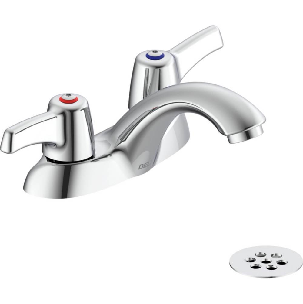 Delta Commercial Commercial 21C: Two Handle Centerset Bathroom Faucet with Grid Strainer