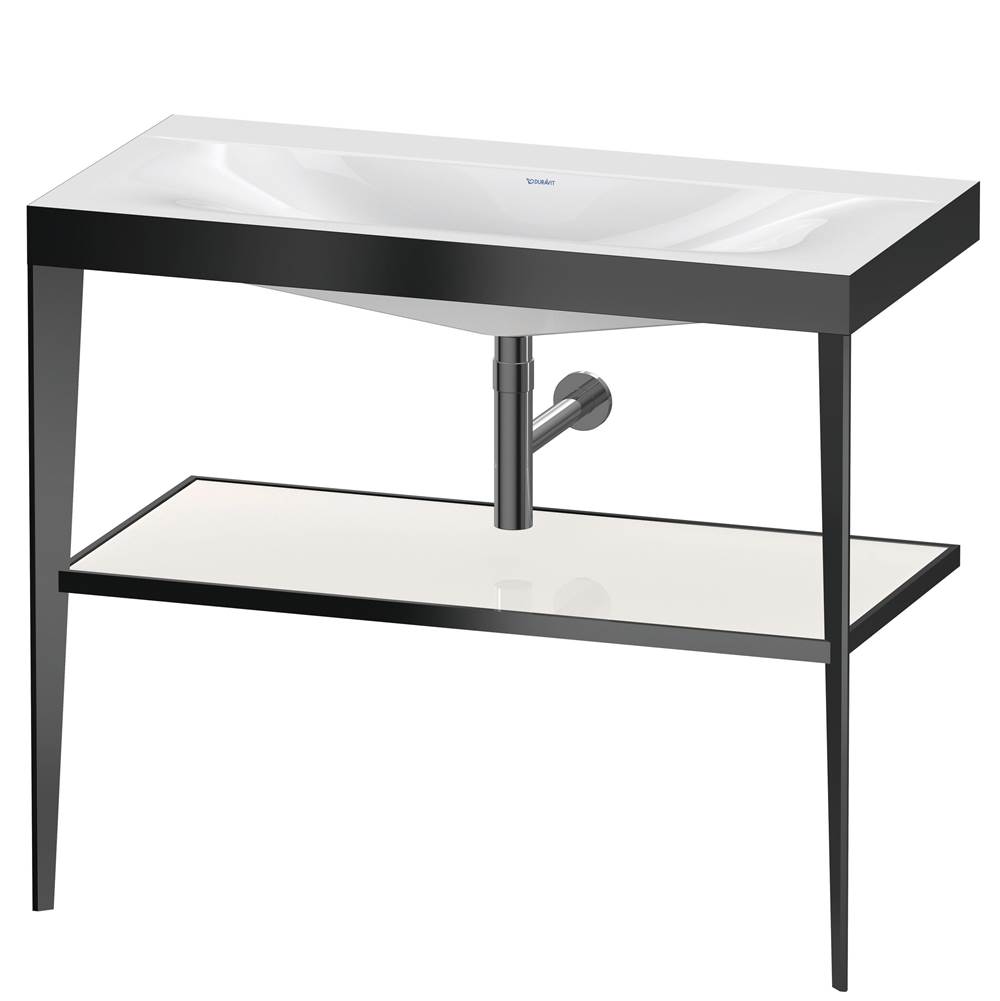 Duravit XViu C-Bonded Vanity Kit with Sink and Metal Console White|Black