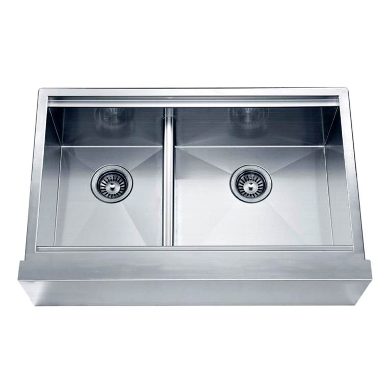 Dawn Dawn® Undermount Double Bowl with Straight Apron Front Sink (Small Bowl on Left)