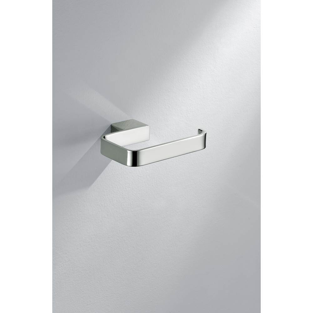 Dawn Solid brass toilet roll holder, brushed nickel: 5-3/8''Lx3/4''Dx4-1/8''H