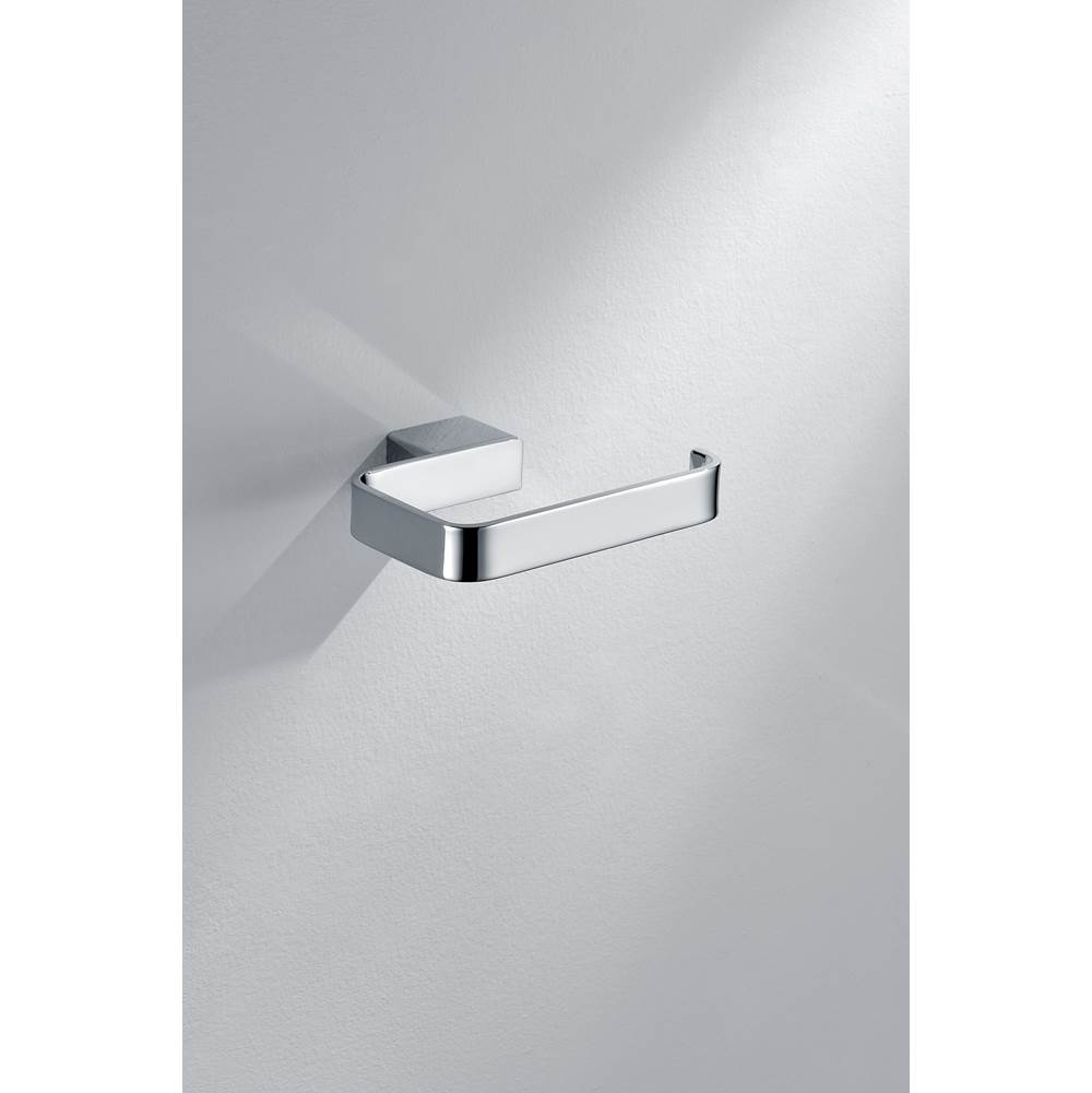Dawn Solid brass toilet roll holder, chrome: 5-3/8''Lx3/4''Dx4-1/8''H