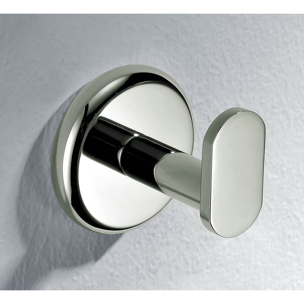 Dawn Solid brass robe hook, brushed nickel: 2''Lx2-1/8''Dx2''H