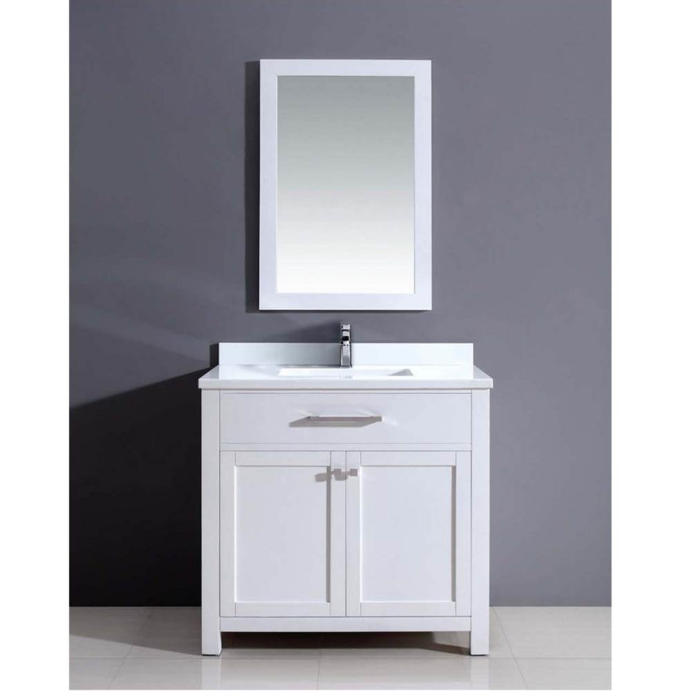 Dawn Dawn® Pure white quartz 1'' thickness countertop with single undermount ceramic sink