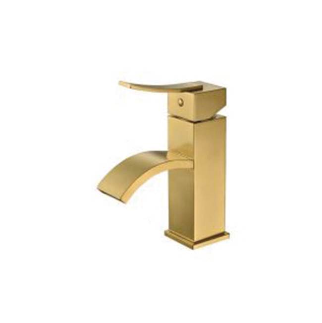 Dawn Single-Lever Square Lavatory Faucet, Sheetflow Spout, Matte Gold