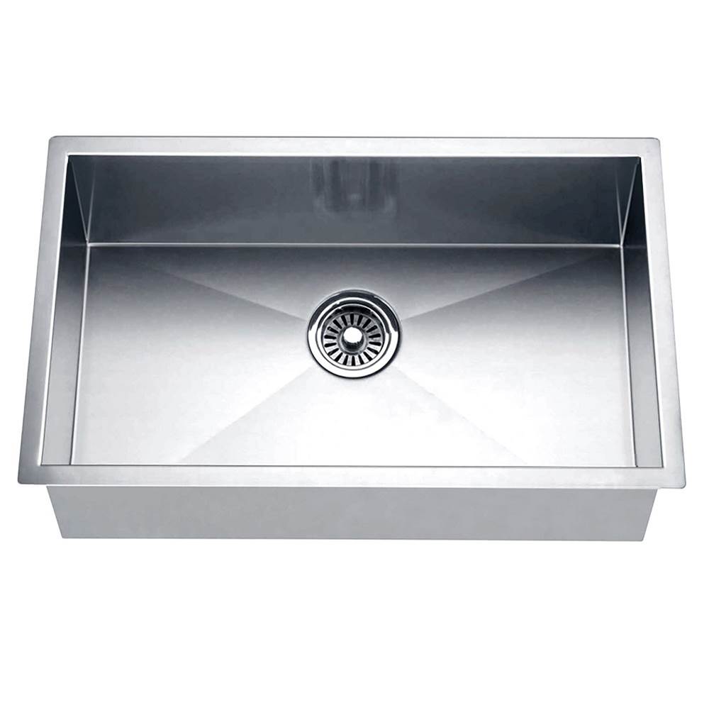 Dawn Handmade stainless steel undermount single bowl with straight sink edges and near zero radius corners; 18G; Overall Size: 26''L x 18''W x 6-7/8''D