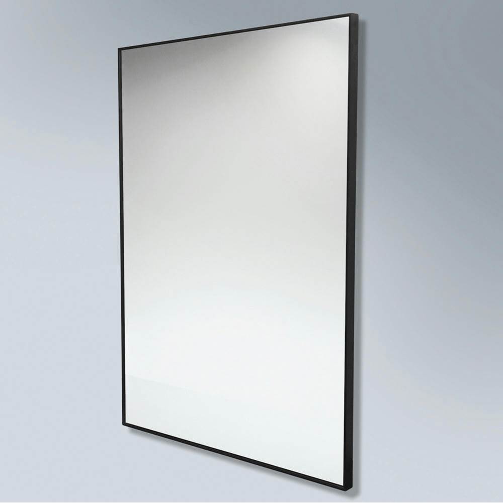 Dawn Matte Black Framed Mirror; Overall Size: 23-5/8'' L x 3/4''W x 35-1/2''H