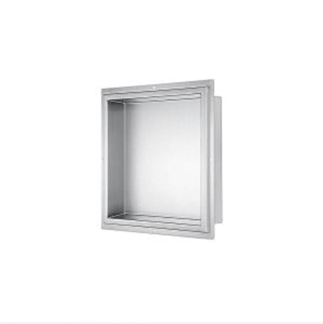 Dawn Stainless Steel Framed Shower Niche; Size: 14''L x 4-3/8''W x 14''H (inside); Matte Black