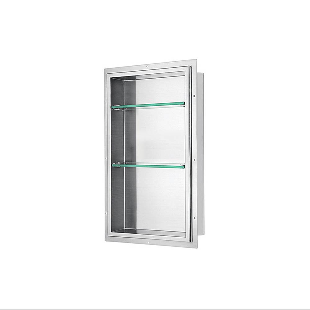 Dawn Dawn® Stainless Steel Finished Shower Niche with Two Glass Shelves