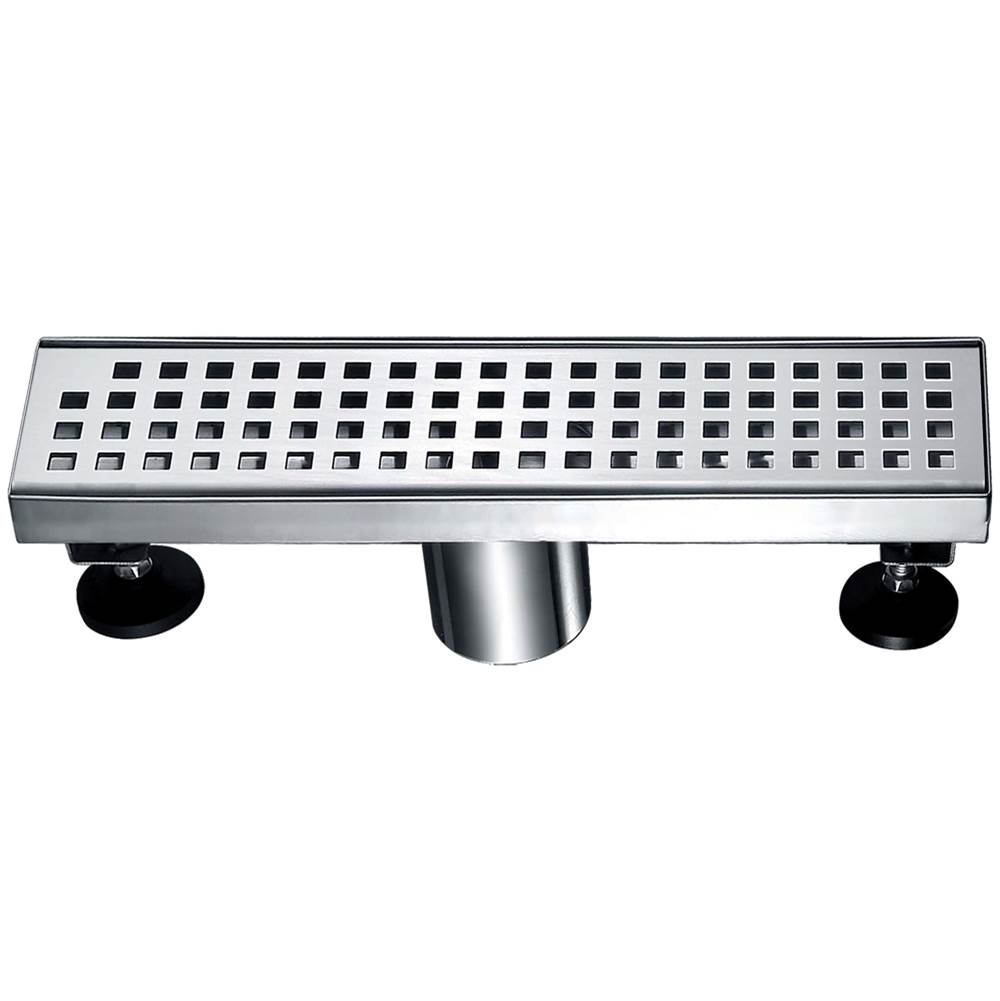 Dawn Shower linear drain--14G, 304type stainless steel, matte black finish: 12''Lx3''Wx3-1/8''D