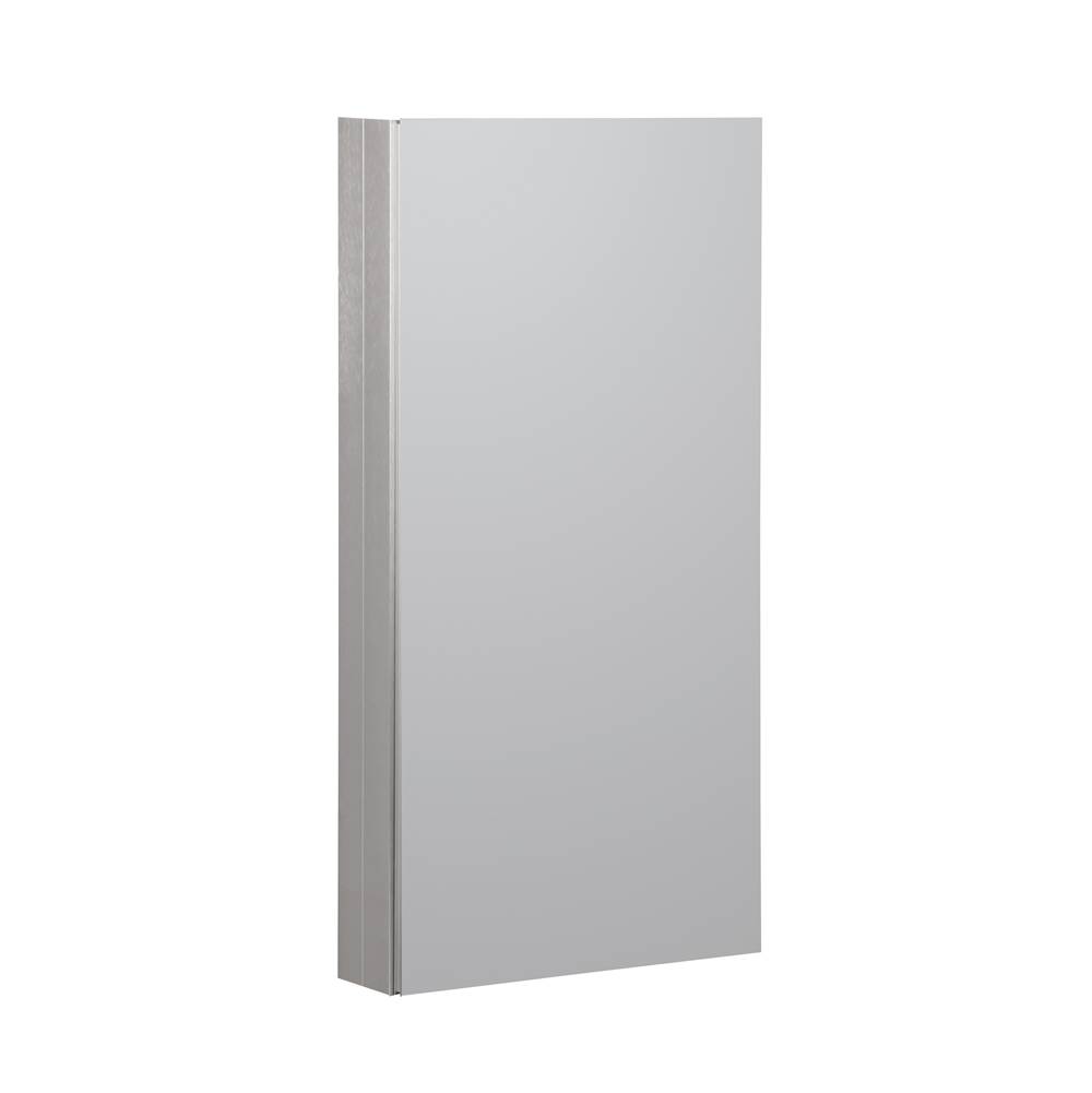 CRAFT + MAIN Metal Medicine Cabinet 15'' X 36'' Flat Mirror, Brushed Nickel