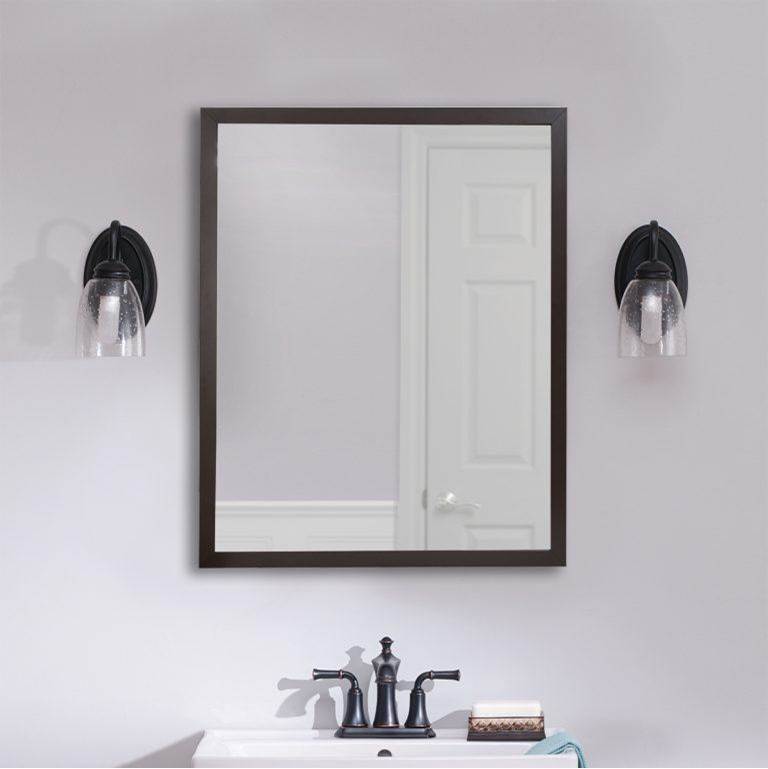 CRAFT + MAIN 24'' X 30'' Aluminum Framed Mirror w Pre-attached Mounting Hooks Oil Rubbed Bronze