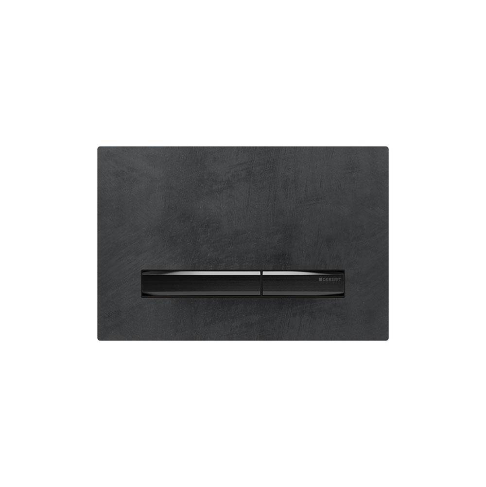 Geberit Geberit actuator plate Sigma50 for dual flush, metal colour black chrome: black chrome, Mustang slate