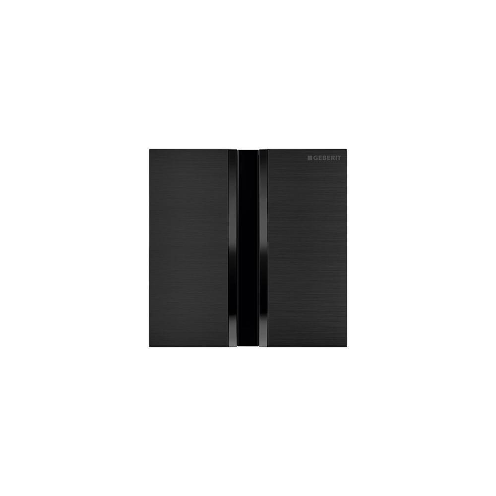 Geberit Geberit urinal flush control with electronic flush actuation, battery operation, cover plate type 50: black chrome / brushed, easy-to-clean coate