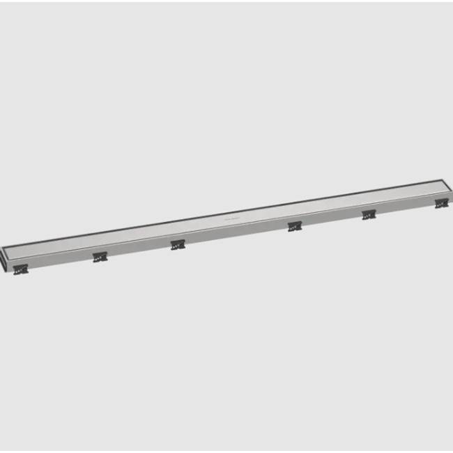Hansgrohe RainDrain Match Trim Zero/ Tile 39 3/8'' with Height Adjustable Frame in Brushed Stainless Steel