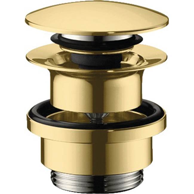 Hansgrohe Push-Open Sink Drain in Polished Gold Optic