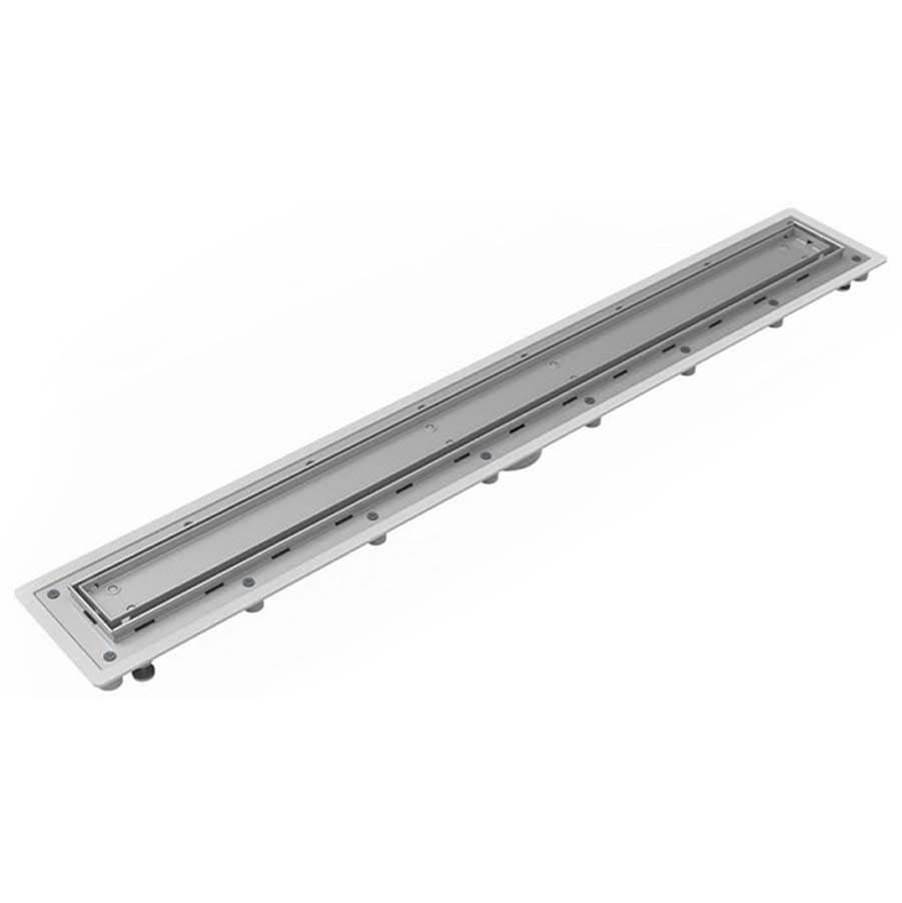 Infinity Drain 36'' Complete Universal Infinity Drain™ Kit with PVC Channel and Tile Insert Grate in Satin Stainless