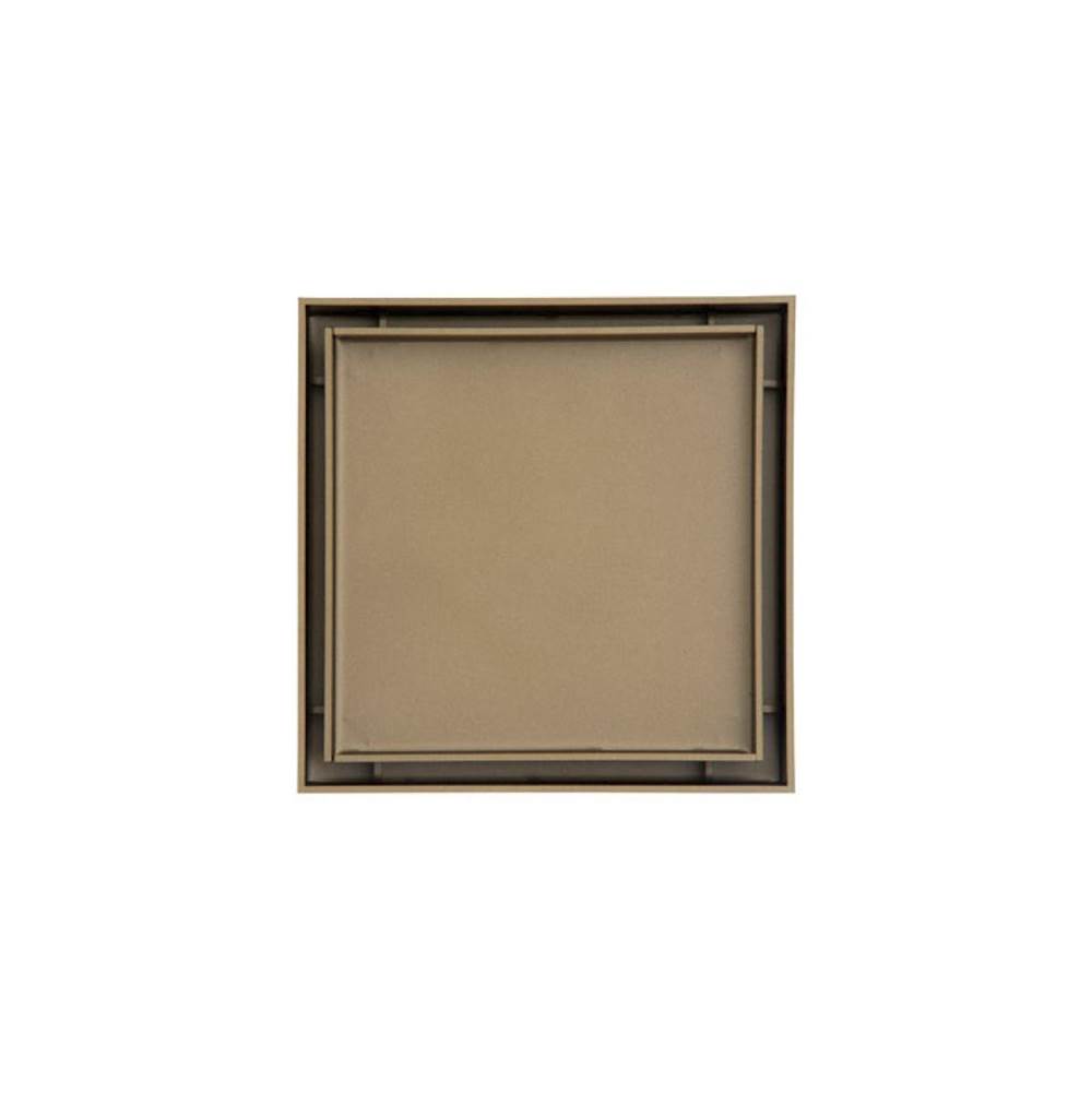 Infinity Drain 4x4 in. Tile Drain Strainer in Satin Bronze with Cast Iron Drain Body