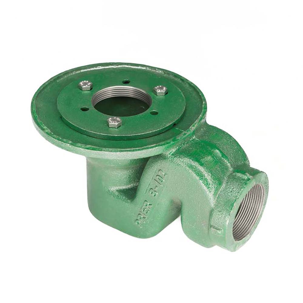 Infinity Drain Clamp Down Drain Cast Iron, Integral Trap 2'' Throat, 2'' Threaded Side Outlet