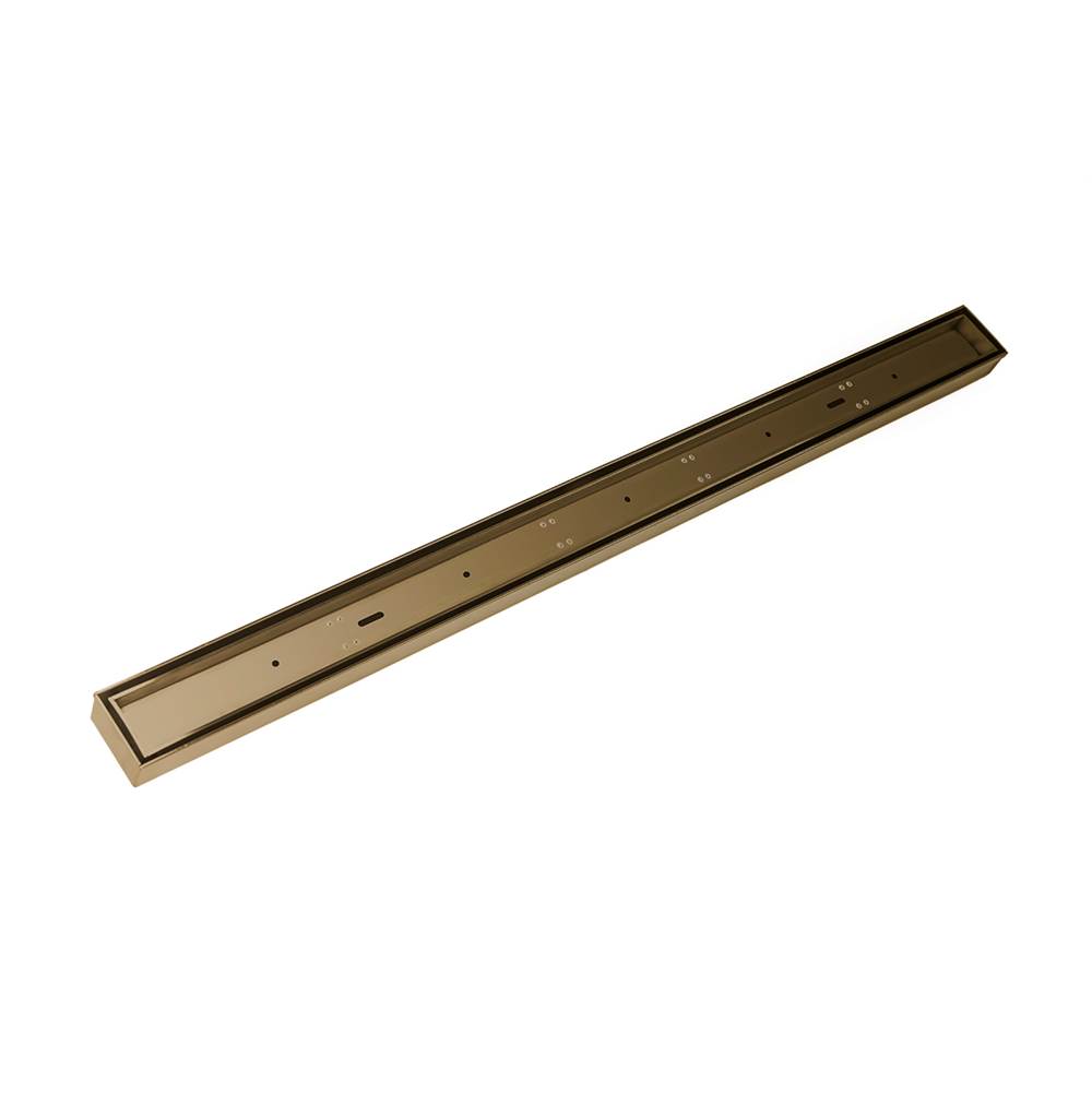 Infinity Drain 60'' FX Series Complete Kit with Tile Insert Frame in Satin Bronze