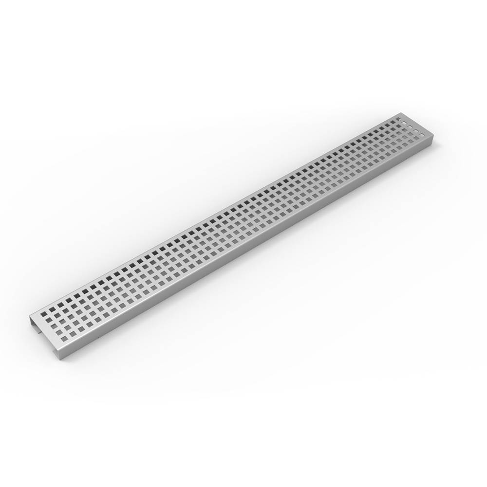 Infinity Drain 24'' Perforated Squares Pattern Grate for USQ Universal Infinity Drain™ in Satin Stainless
