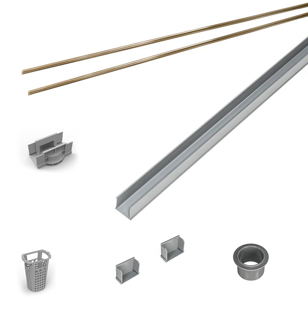 Infinity Drain 60'' Rough Only Kit for S-AG 38 and S-DG 38 series. Includes PVC Components and Channel Trim