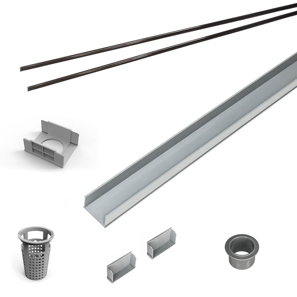 Infinity Drain 72'' Rough Only Kit for S-AG 65, S-DG 65, and S-TIF 65 series. Includes PVC Components and Channel Trim