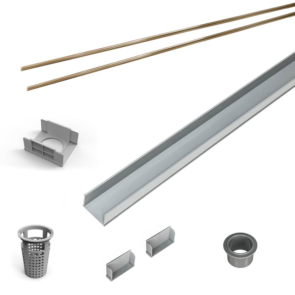 Infinity Drain 96'' Rough Only Kit for S-AG 65, S-DG 65, and S-TIF 65 series. Includes PVC Components and Channel Trim