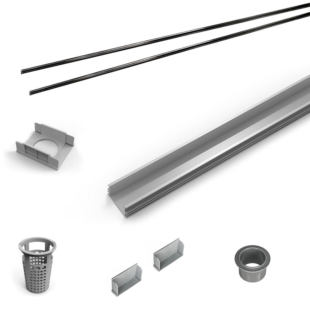 Infinity Drain 60'' Rough Only Kit for S-LAG 65, S-LT 65, and S-LTIF 65 series. Includes PVC Components and Channel Trim