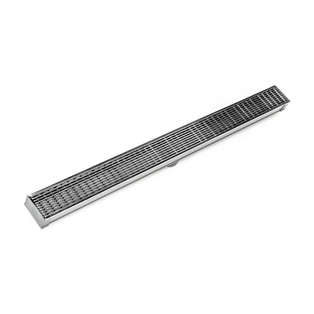 Infinity Drain 60'' S-PVC Series Complete Kit with 2 1/2'' Wedge Wire Grate in Polished Stainless