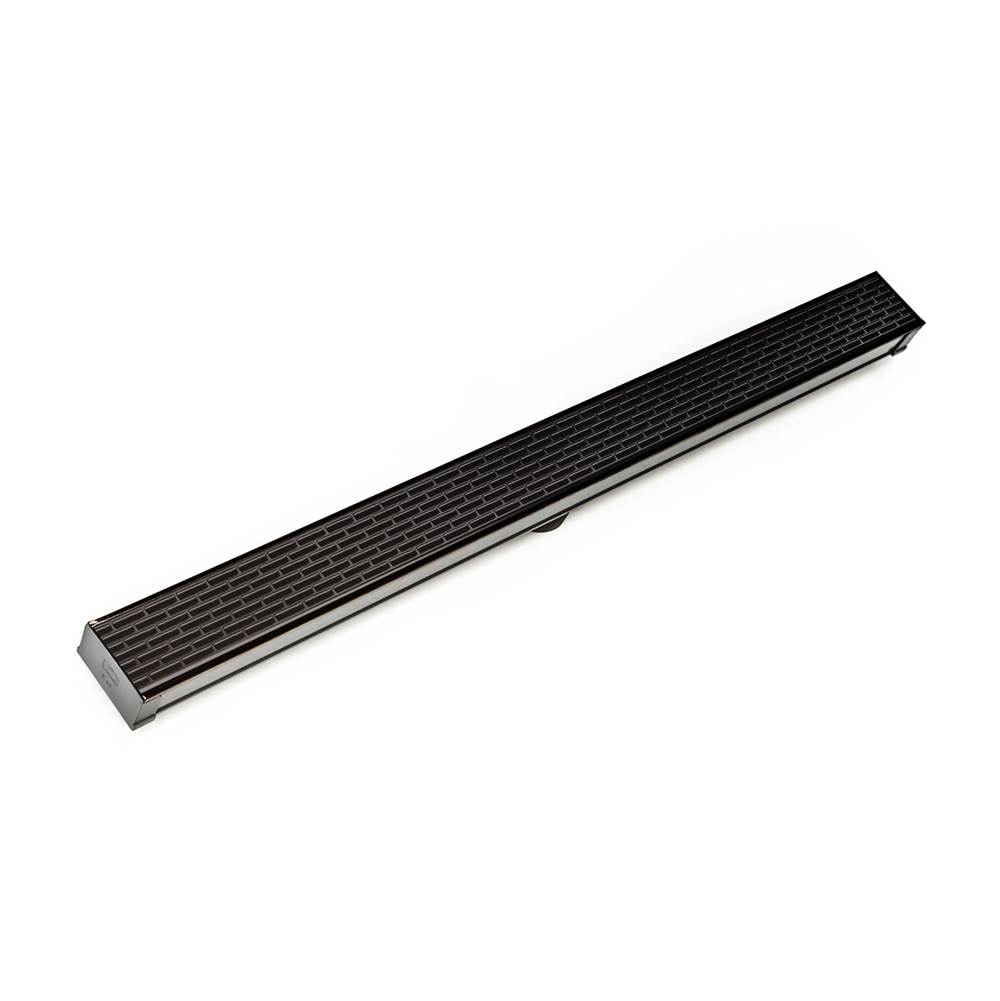 Infinity Drain 96'' S-PVC Series Low Profile Complete Kit with 2 1/2'' Perforated Offset Slot Grate in Oil Rubbed Bronze