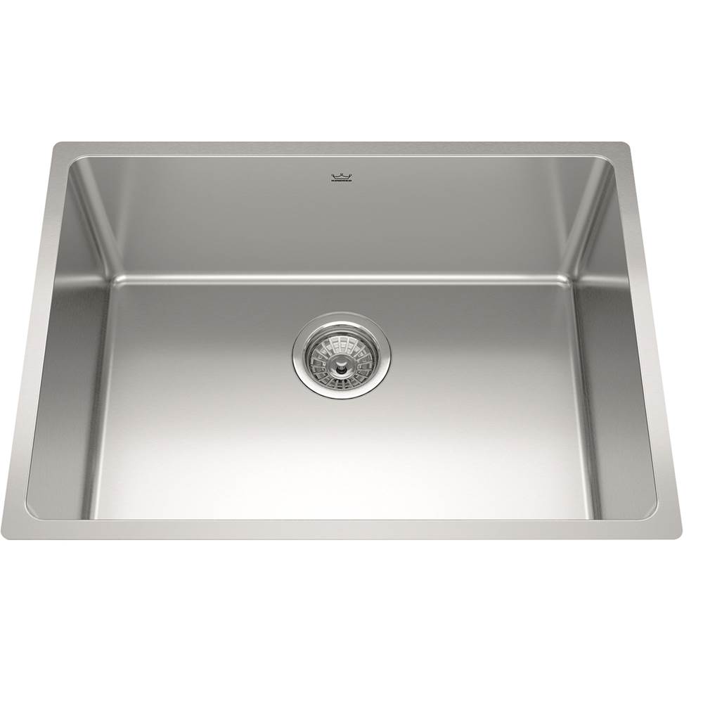 Kindred Brookmore 24.7-in LR x 18.2-in FB x 9-in DP Undermount Single Bowl Stainless Steel Sink, BSU1825-9N