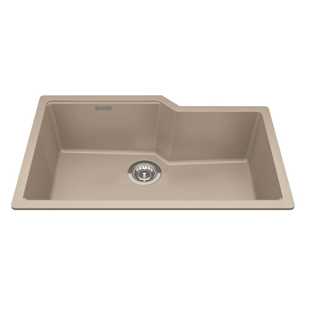 Kindred Granite Series 30.69-in LR x 19.69-in FB Undermount Single Bowl Granite Kitchen Sink in Champagne