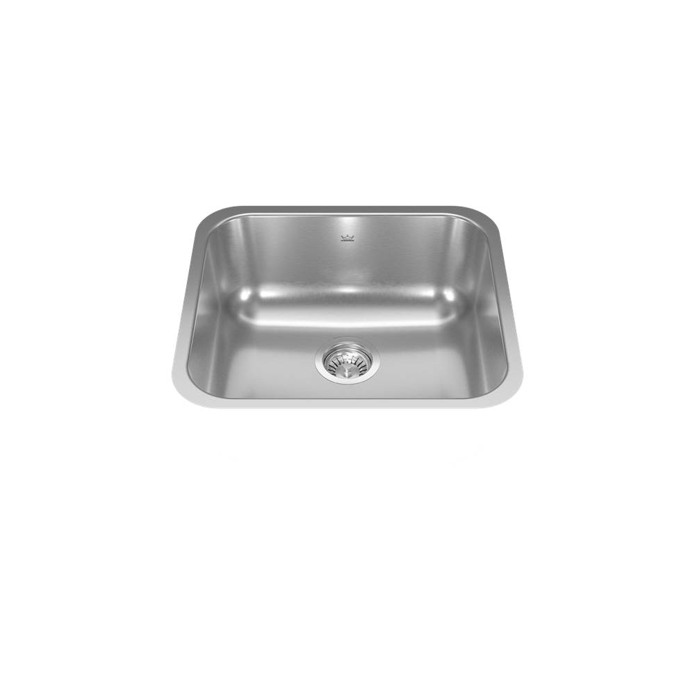Kindred Reginox 19.7-in LR x 17.75-in FB x 8.5-in DP Undermount Single Bowl Stainless Steel Kitchen Sink, NS1820UA-9N