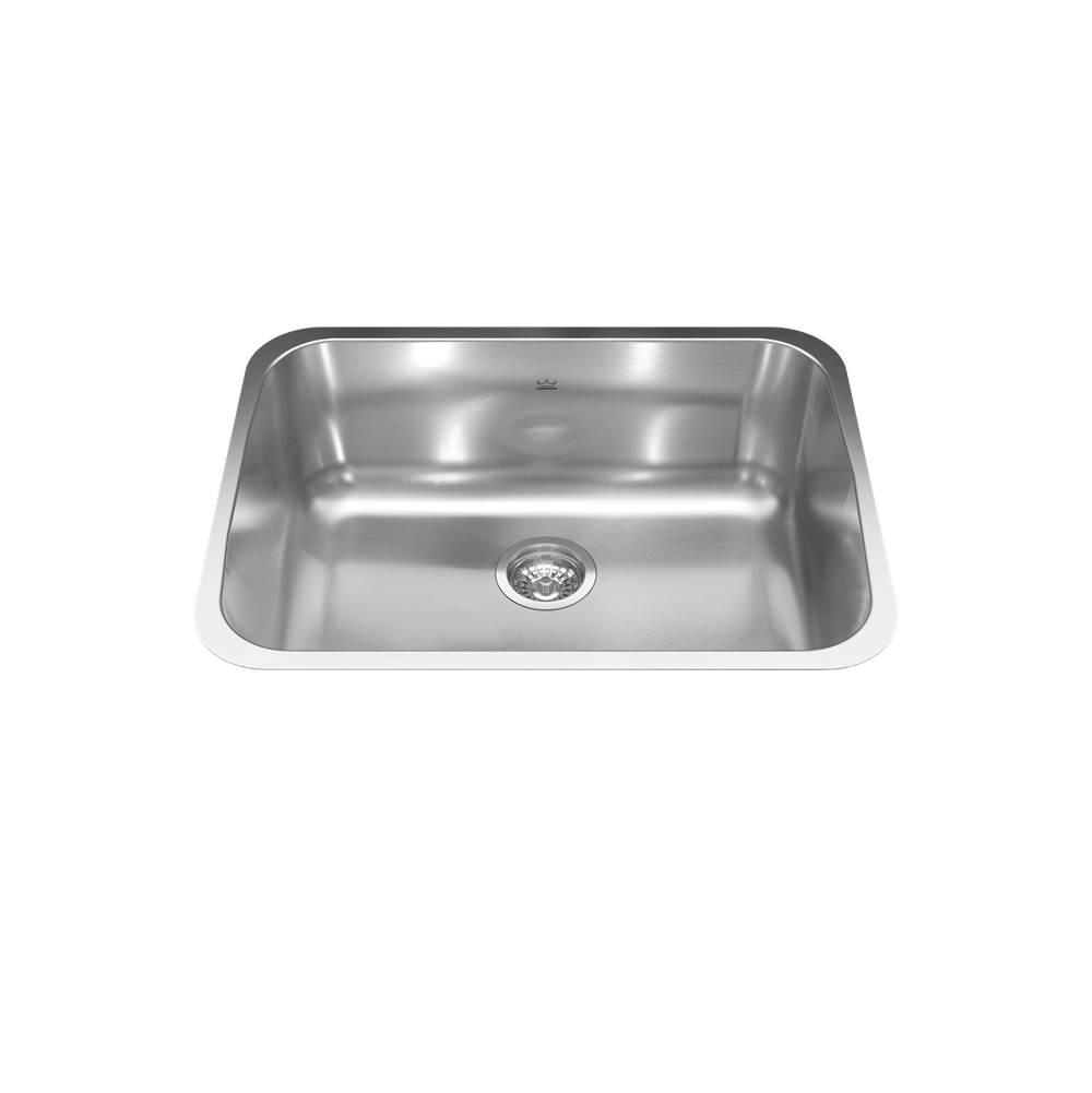 Kindred Reginox 24.75-in LR x 18.75-in FB x 8.5-in DP Undermount Single Bowl Stainless Steel Kitchen Sink, NS1925U-9N