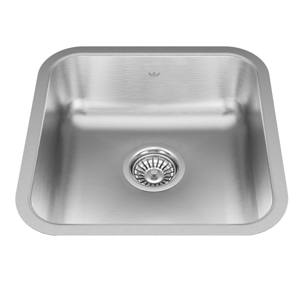 Kindred Steel Queen 15.75-in LR x 15.75-in FB x 6-in DP Undermount Single Bowl Stainless Steel Hospitality Sink, QSUA1616-6N