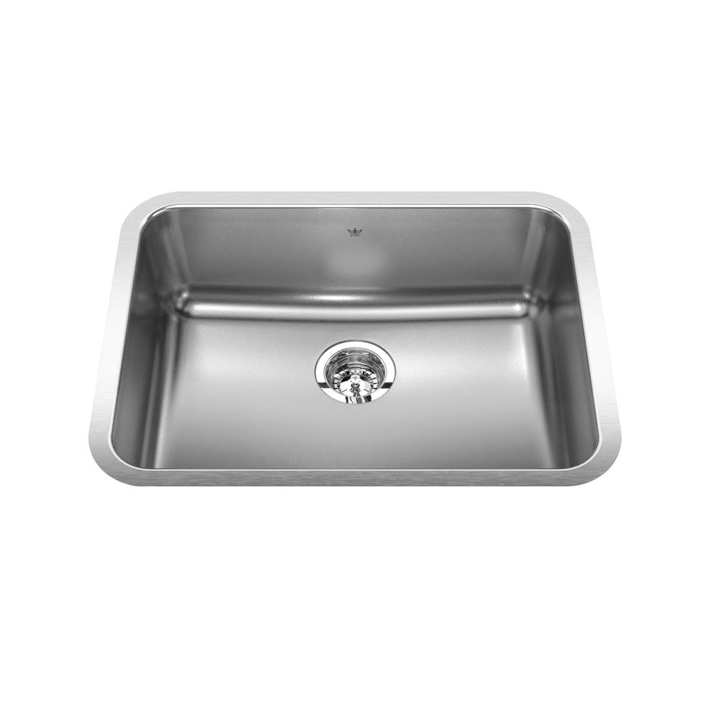 Kindred Steel Queen 24.75-in LR x 18.75-in FB x 8-in DP Undermount Single Bowl Stainless Steel Kitchen Sink, QSUA1925-8N