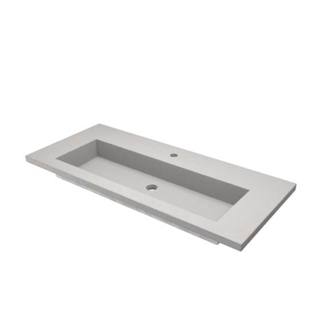Native Trails 48'' Capistrano Vanity Top with Integral Trough in Ash - Single Faucet Cutout