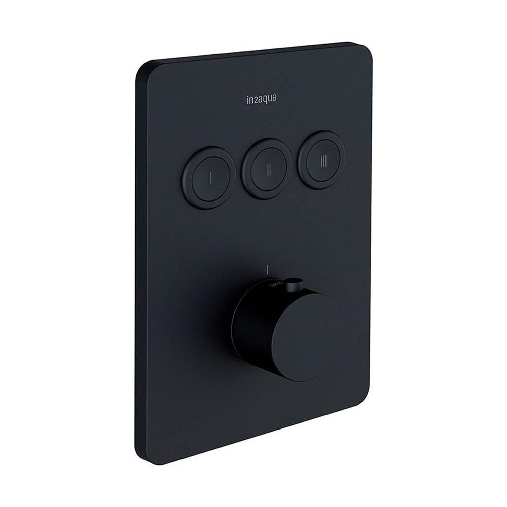 In2aqua Urban X Thermostatic Valve Trim Kit With 3 Push-Button, Matte Black
