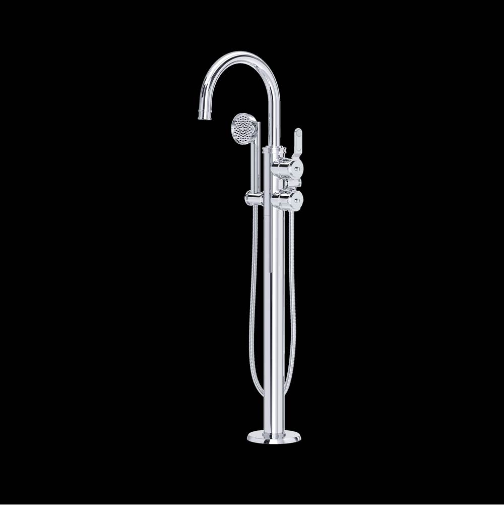 Rohl Armstrong™ Single Hole Floor Mount Tub Filler Trim With C-Spout
