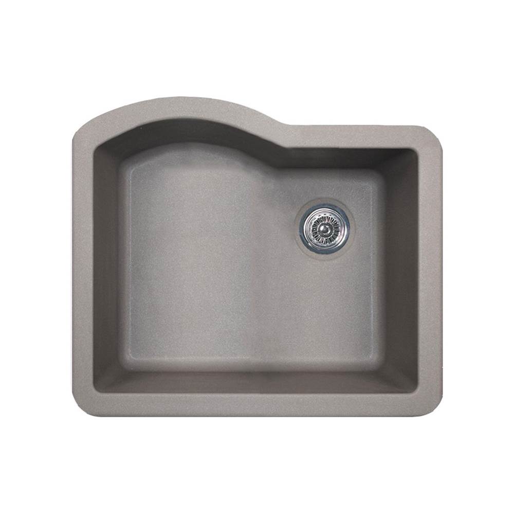 Swan QUSB-2522 22 x 25 Granite Undermount Single Bowl Sink in Metallico