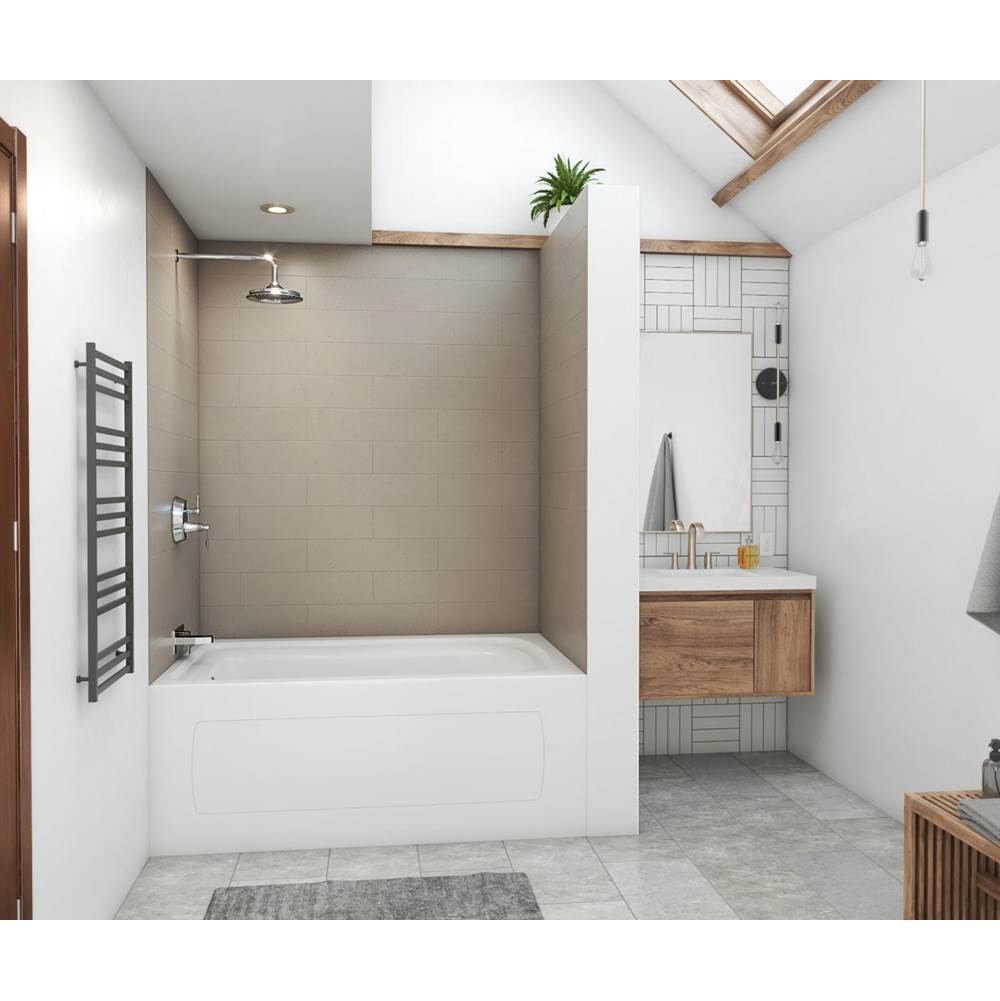 Swan MSMK72-4262 42 x 62 x 72 Swanstone® Modern Subway Tile Glue up Bathtub and Shower Wall Kit in Sandstone