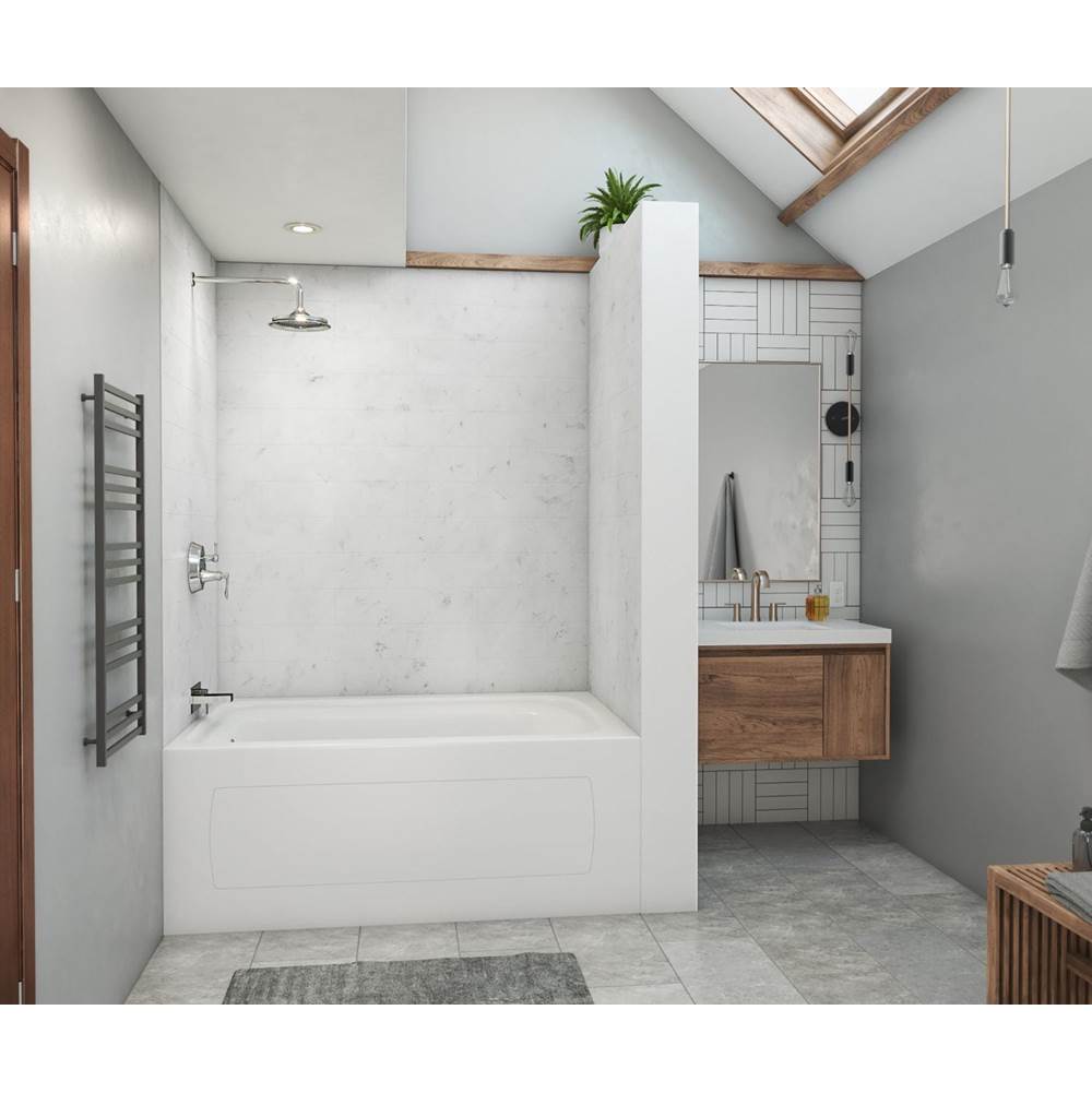 Swan MSMK72-4262 42 x 62 x 72 Swanstone® Modern Subway Tile Glue up Bathtub and Shower Wall Kit in Carrara