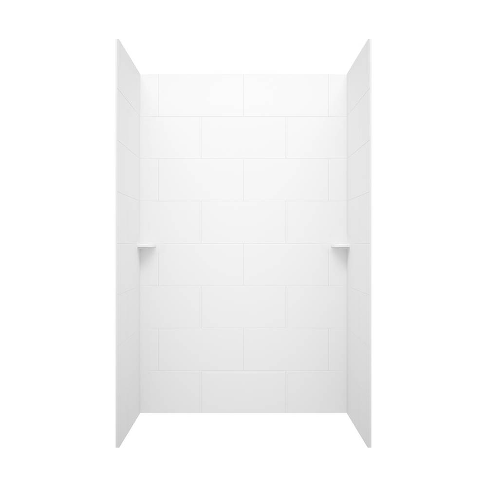 Swan TSMK84-3262 32 x 62 x 84 Swanstone® Traditional Subway Tile Glue up Shower Wall Kit in White