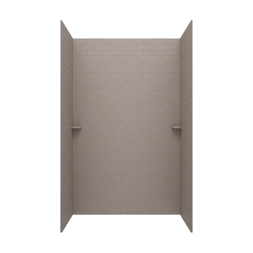 Swan STMK96-3636 36 x 36 x 96 Swanstone® Classic Subway Tile Glue up Shower Wall Kit in Clay