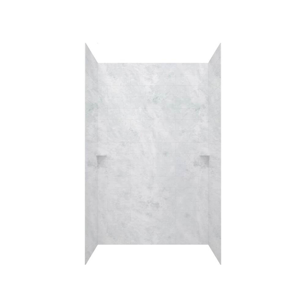 Swan MSMK96-3062 30 x 62 x 96 Swanstone® Modern Subway Tile Glue up Shower Wall Kit in Ice