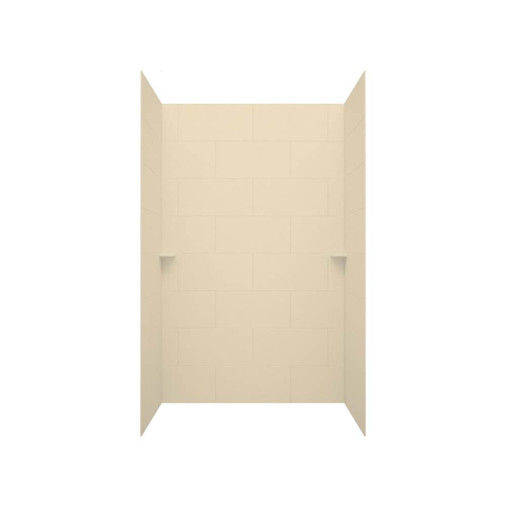 Swan TSMK96-3462 34 x 62 x 96 Swanstone® Traditional Subway Tile Glue up Shower Wall Kit in Bone